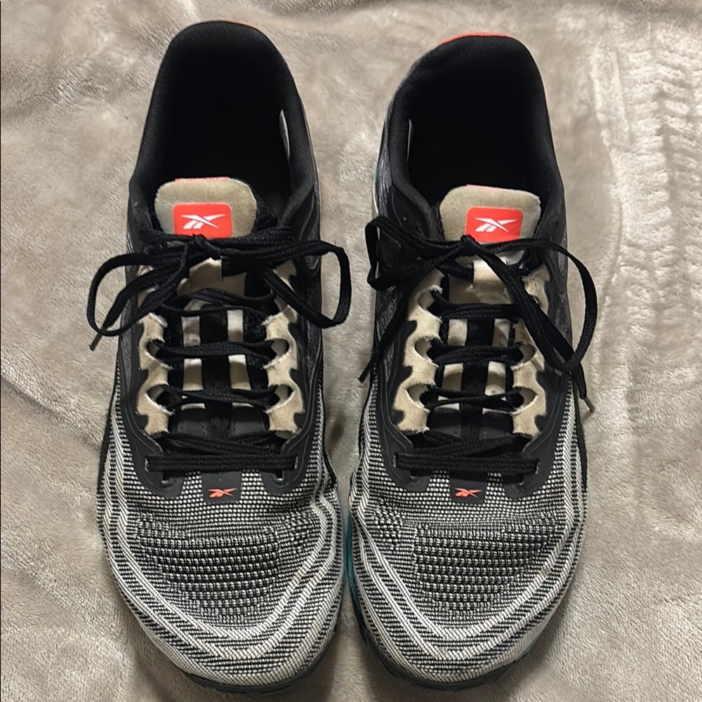 Men’s size 13 Reebok Black and Gray Athletic Shoes with Mesh Design